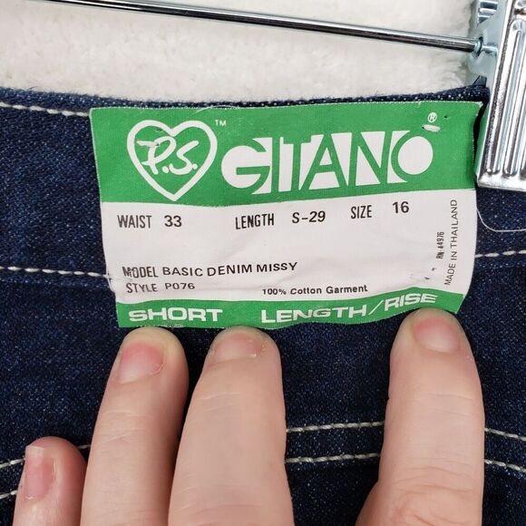 Vintage Gitano Jeans Womens 16 Blue Basic Denim Missy Short High Rise 80s 90s - Picture 5 of 15